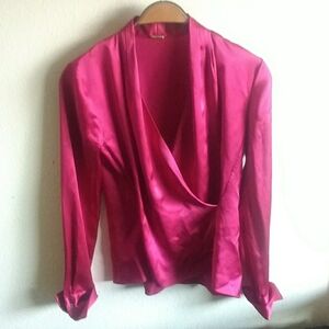 Elie Tahari Magenta Silk Blouse